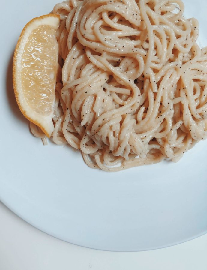 Cacio e pepe with homemade spaghetti
