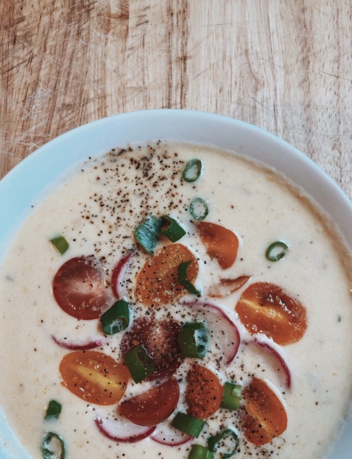 Spiced Corn Chowder with Heirloom Tomatoes